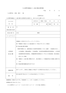 八百津町地域おこし協力隊応募用紙