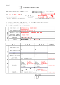 建築士事務所登録事項変更届記載例