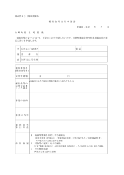 様式第1号（第3条関係） 補 助 金 等 交 付 申 請 書 申請日