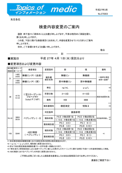 検査内容変更のご案内