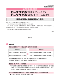 販売名変更と包装変更のご案内