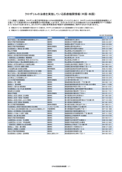 中国・四国 - クロザリル適正使用委員会