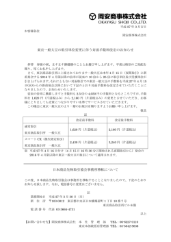 東京一般大豆の取引単位変更に伴う対面手数料改定の