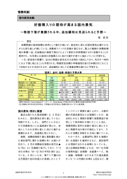 好循環入りの期待が高まる国内景気