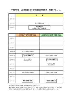 平成27年度 私立幼稚園における特別支援教育補助金 年間スケジュール