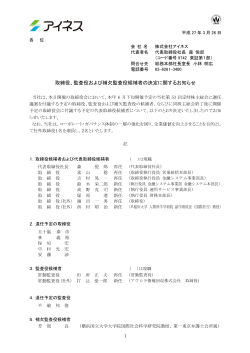 取締役、監査役および補欠監査役候補者の決定に関する