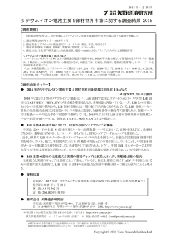 リチウムイオン電池主要4部材世界市場に関する調査
