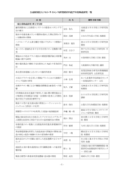 H27助成研究一覧へ - 公益財団法人ソルト・サイエンス研究財団