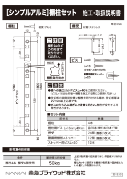 ［シンプルアルミ］棚柱セット