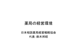 薬局の経営環境