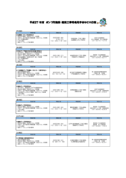 H27年度 ポンプ所施設・建設工事現場等見学会の日程