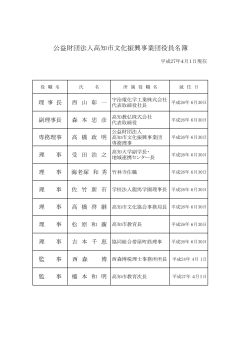 平成26年度理事・監事名簿 （PDFファイル）