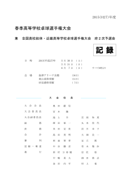 記録 - 京都府高体連卓球専門部