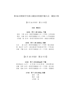 詳細 - 東海大学陸上競技部中長距離競歩ブロック