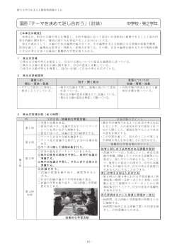 国語「テーマを決めて話し合おう」（討論） 中学校・第2学年