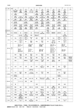 診療担当医表（pdf）