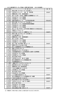 NPO東京都ウオーキング協会 年間行事予定表 （2015年後期 ） 4 土 第