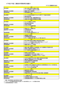 ≪平成27年度 運転者年間教育計画書≫