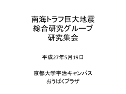 南海トラフ巨大地震 総合研究グループ報告