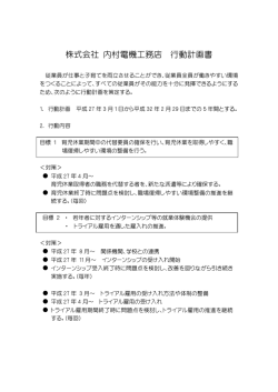 株式会社 内村電機工務店 行動計画書