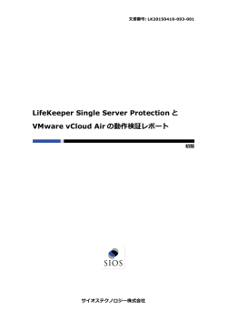 LifeKeeper Single Server ProtectionとVMware vCloud Airの動作検証