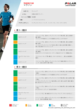 マラソン > 第 1 &ndash; 2週目 > 第 3 &ndash; 4週目