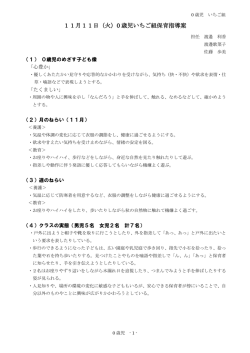 公開研 指導案 0 歳児いちご組ページ入り
