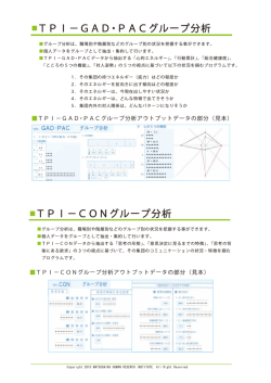 TPI&minus;GAD・PACグループ分析 TPI&minus;CONグループ分析