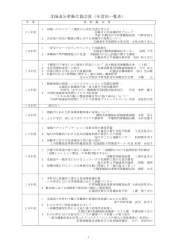 表彰実績 - 北海道公衆衛生協会