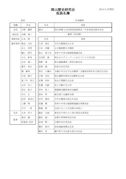 岡山歴史研究会役員名簿 2015年3月27日現在 PDF115KB