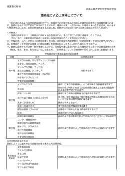 感染症による出席停止について - 芝浦工業大学柏中学高等学校