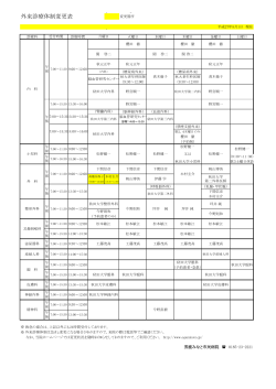 外来診療体制変更表 - 男鹿みなと市民病院
