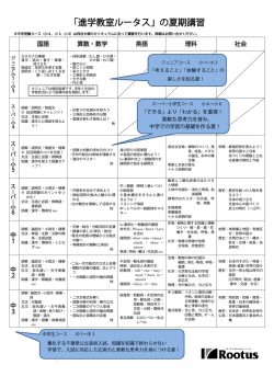「進学教室ルータス」の夏期講習 - ルータス 中学受験・高校受験の進学