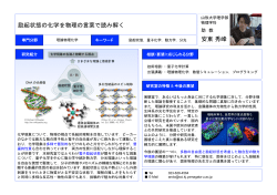 励起状態の化学を物理の言葉で読み解く 安東 秀峰