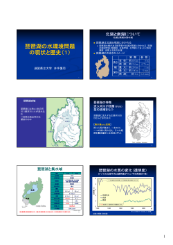 琵琶湖の水環境問題 の現状と歴史（1）