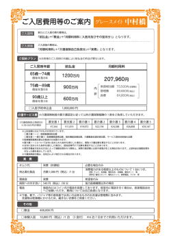 中村橋 ご入居費用等のご案内
