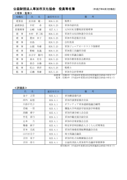 役員・評議員名簿 - 草加市文化会館