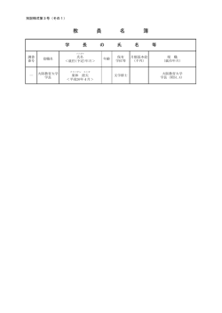 教員名簿 - 大阪教育大学
