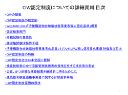 CIW認定制度についての詳細資料 目次