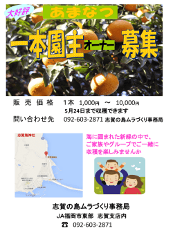 （甘夏狩り）募集中・あまおう祭り4月19日