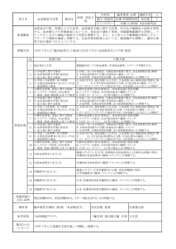 学科等 履修年次 2 曜日・時限等 単位数 2 オフィスアワー 回 1 2 3 4 5 6