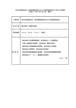（平成27年4月9日入札・開札） 工事名称 契 約 者 株式会社一壽総合