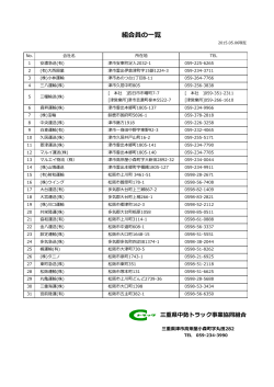 組合員の一覧 - 三重県中勢トラック事業協同組合