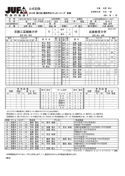 公式記録 京都工芸繊維大学 兵庫教育大学 0 12
