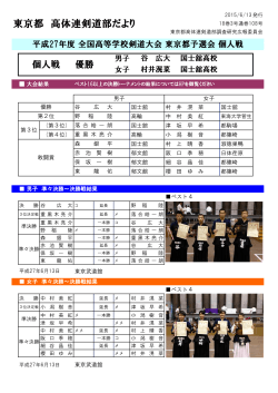 東京都 高体連剣道部だより - 東京都高等学校体育連盟剣道部