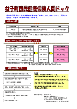 補助金申請の流れ 補助金の額 当センターで人間ドック