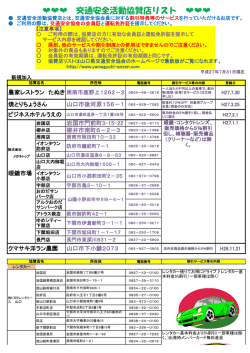 交通安全活動協賛店一覧