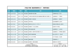 ＜平成27年度 臨床研究教育セミナー 年間予定表＞