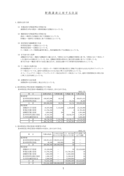 財務諸表に対する注記
