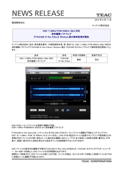 DSD 11.2MHz/PCM 384kHz 32bit 対応 波形編集ソフトウェア